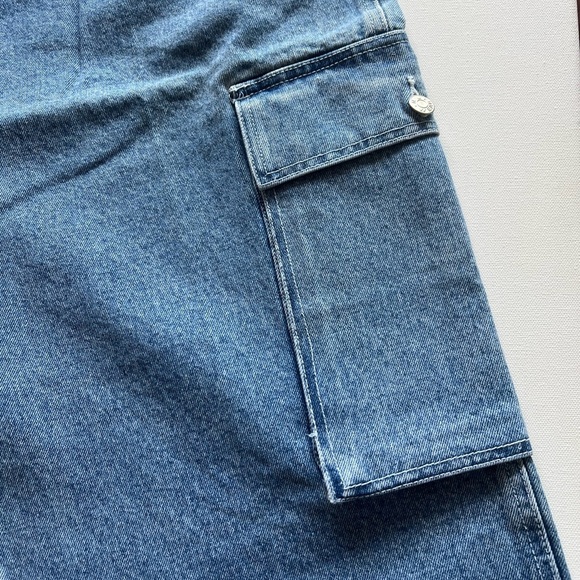 New 90s 80s Vintage BAGGY Cargo 38x30 Nu Wear Hip Hop Skateboard Lightwash Jeans - Picture 3 of 12